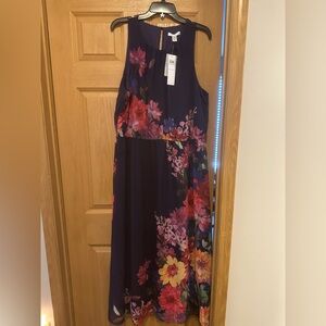 London Times Navy Floral Maxi Dress